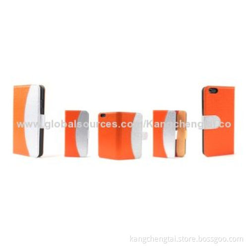 PU Leather Case for iPhone 6, Stylish, Fashion Folio, Magnetic Button Design